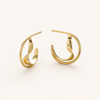 Sterling Silver Double C-Curve Stud Earrings detail