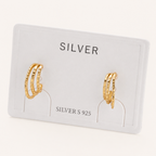 Sterling Silver Layered Arc Stud Earrings detail view