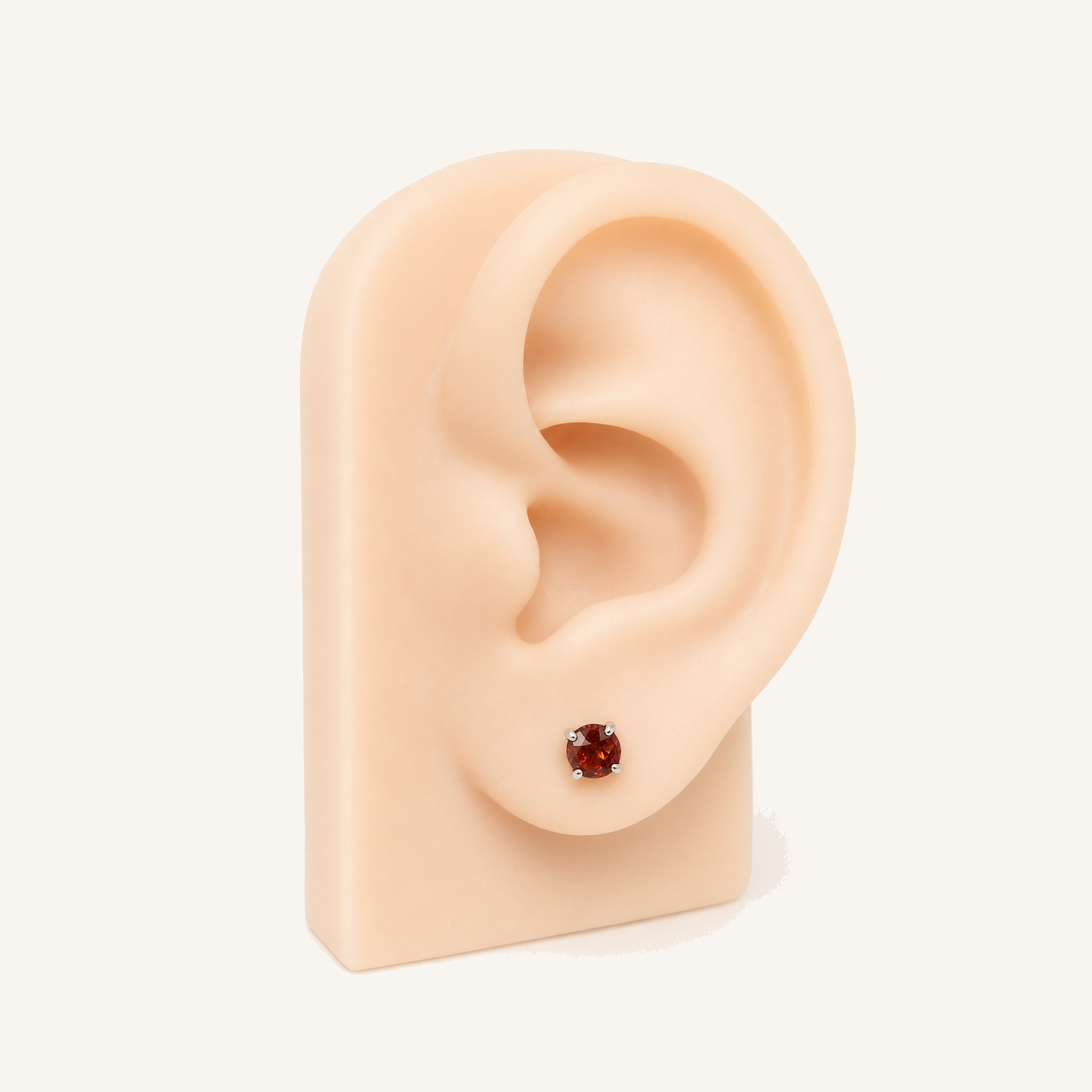 Titanium Garnet Flat Back Stud Earrings