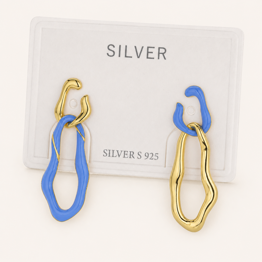Sterling Silver Enamel Huggie Hoop Earrings detail view