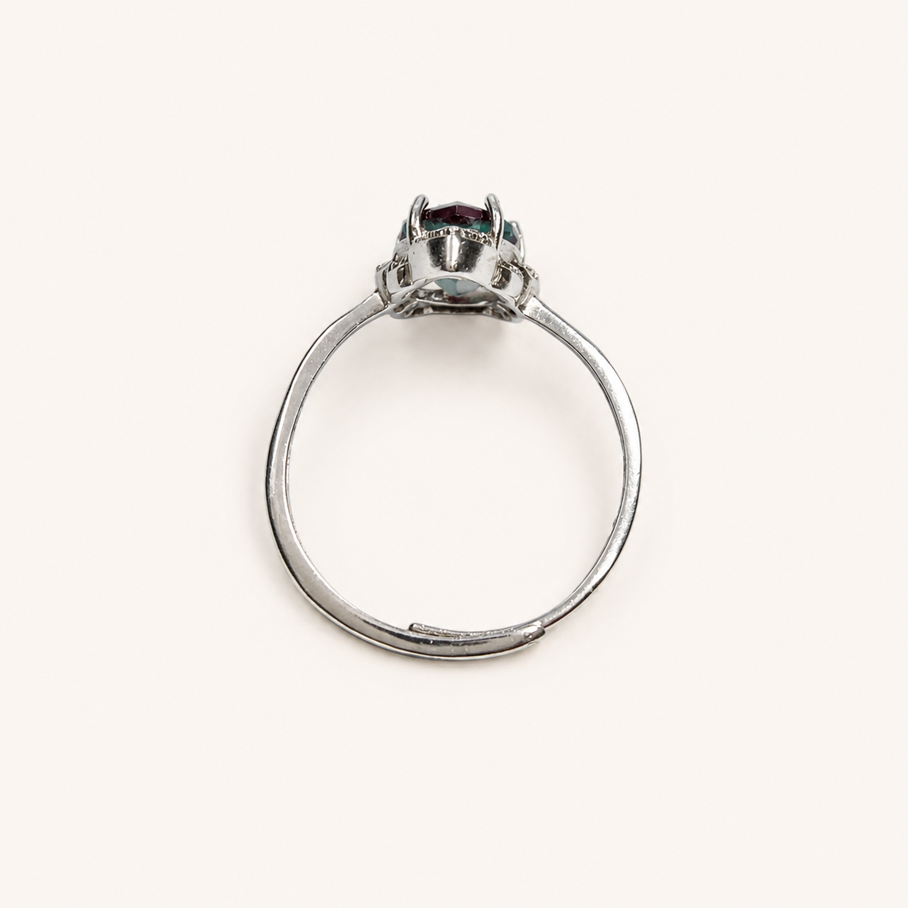 Petal Veil Lab-Grown Alexandrite Ring upright view