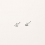 Sterling Silver Triangle Zirconia Stud Earrings detail