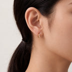 Single Row Crystal Titanium Hoop Earrings - image 2