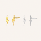 Sterling Silver Lightning Bolt Stud Earrings