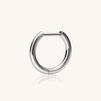 Smooth Oval Titanium Hoop Earrings - Silver