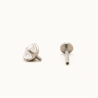 Titanium Rose Quartz Flat Back Stud Earrings