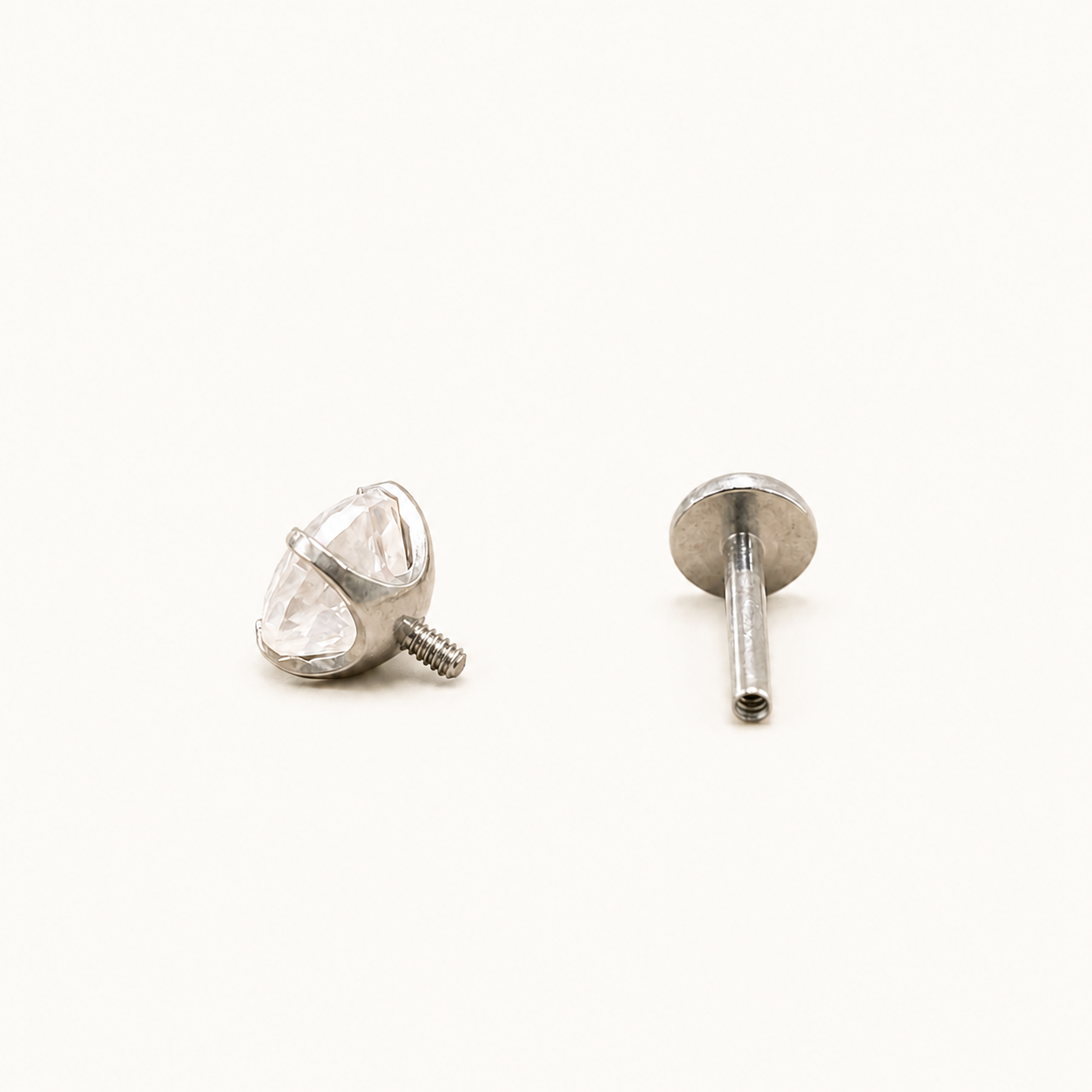 Titanium Rose Quartz Flat Back Stud Earrings