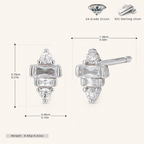 Sterling Silver Petite Zirconia Stud Earrings - Platinum