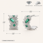 Sterling Silver Irregular C-Shape Zirconia Stud Earrings - Platinum