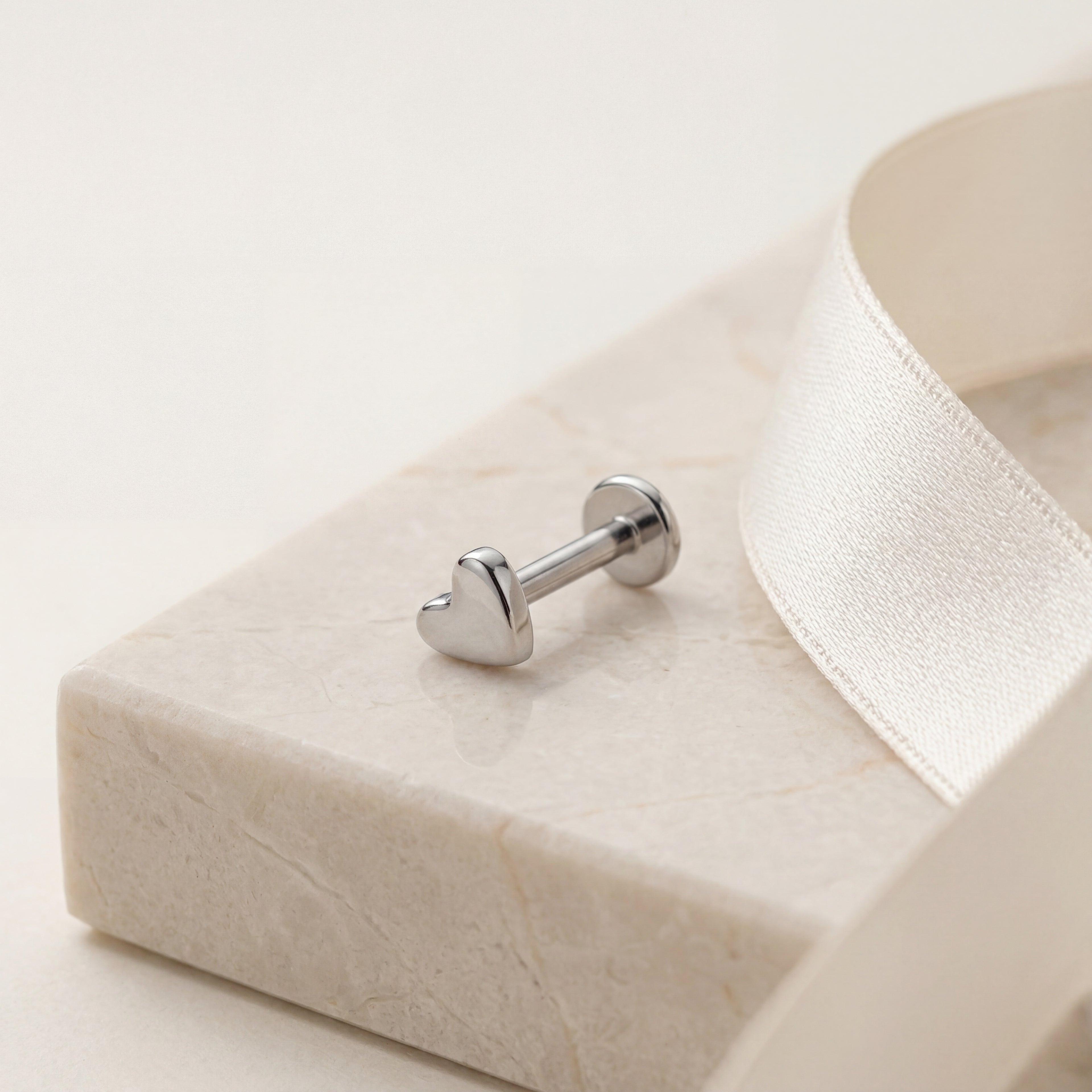 Mini Heart Titanium Stud Earrings - image 5