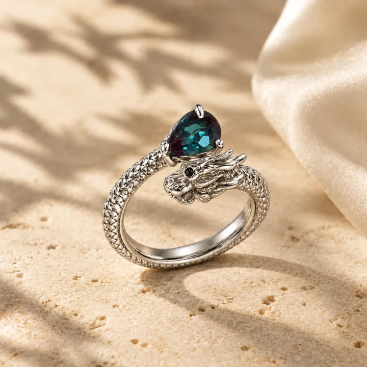 Wyrmcoil lab-grown alexandrite ring